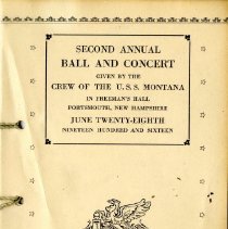 Second Annual Ball and Concert given by the Crew of the U.S.S. Montana in F